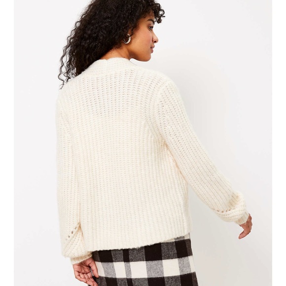 NWOT White LOFT Cardigan - Picture 5 of 12